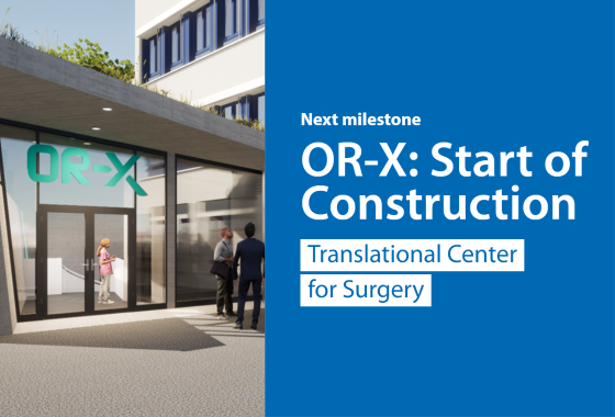 Visualization of the entrance to the new surgical research and teaching center.