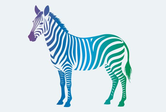 Das farbige Zebra ist das weltweite Symboltier für Menschen mit seltenen Erkrankungen. Die Metapher dahinter basiert auf einem medizinischen Lehrsatz, während die bunten Farben für Sichtbarkeit und Vielfalt stehen. Farbiges Zebra, das Symbol für seltene Erkrankungen