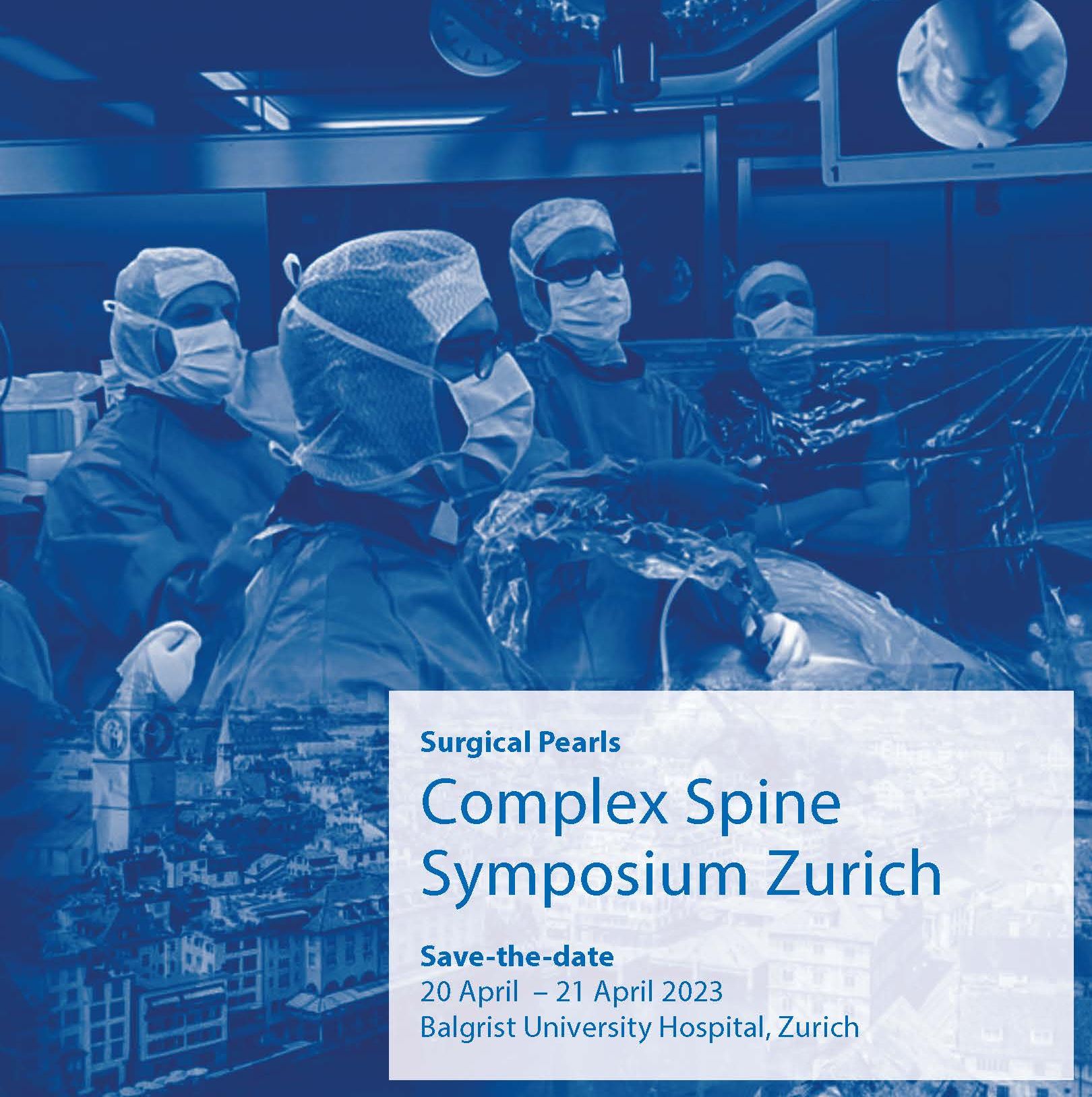 Titelbild Complex Spine Symposium Zürich 2023.