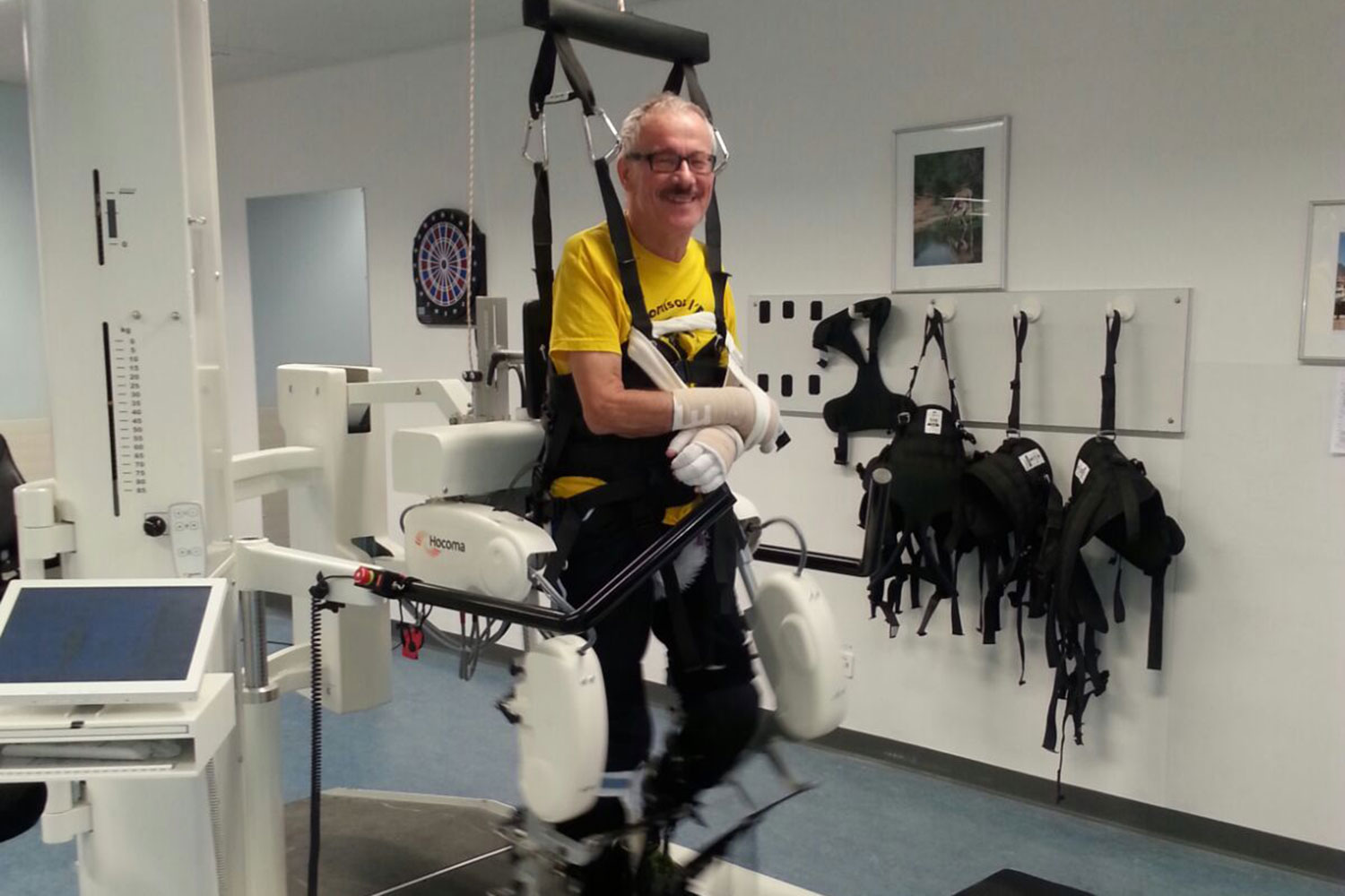 Gerhard Bolli beim Lokomat-Training.