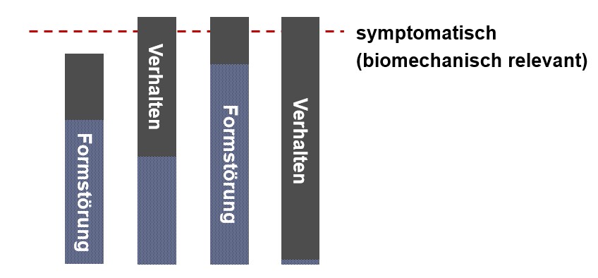 Visualisierung des Verhältnisse von Formstörung und Verhalten mittels Balkendiagramm.