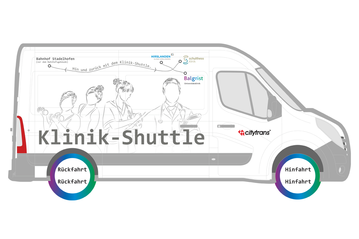 Der Klinik-Shuttle verkehrt im Lengg-Areal